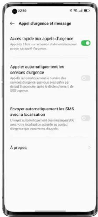OPPO Find X5 Lite - Envoyer automatiquement des messages d'urgence - 1