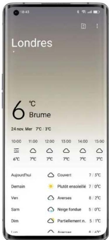 OPPO Find X5 Lite - Consulter la météo et les prévisions actuelles - 1