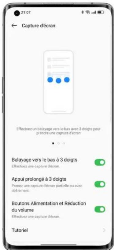OPPO Find X5 Lite - Capture d'écran à 3 doigts - 1