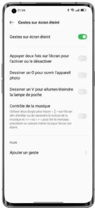 OPPO Find X5 Lite - À propos des gestes sur écran éteint - 1