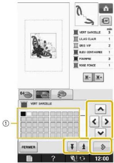 BABY LOCK Pathfinder - Appuyez sur « « pour selectionner une nouvelle couleur dans le tableau de fils personnels. - 1
