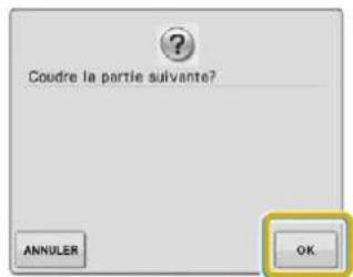 BABY LOCK Pathfinder - Une fois la broderie terminée, l'écran suivant s'affiche. Appuyez sur OK - 1