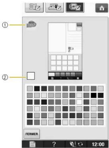 BABY LOCK Pathfinder - Selectionnez la couleur d'arrière-plan parmi les 66 réglages disponibles. - 2