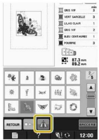 BABY LOCK Pathfinder - Appuyez sur pour creer une image en miroir du motif de point. - 1