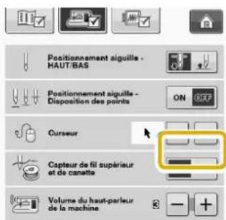 BABY LOCK Pathfinder - À l'aide des touches et seLECTIONnez la forme de curseur de votrechioix parmi les trois réglages disponibles ( 已 et - 1