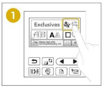 BABY LOCK Flare - Selecting Embroidery Patterns Seleccionar patrones de bordado Sélection des motifs de broderie - 1