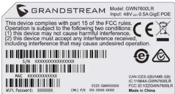 GRANDSTREAM GWN7600LR - CONNECT TO GWN7600LR DEFAULT WIFI NETWORK - 1