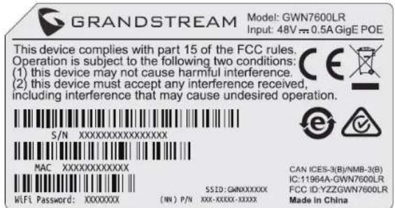 GRANDSTREAM GWN7600LR - Montaggio orizzontale - 3