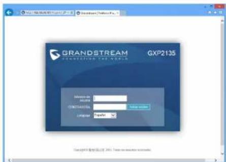 GRANDSTREAM GXP2135 - Configurando el GXP2135 utilizando un navegador web: - 1