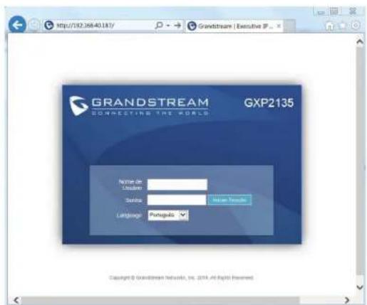 GRANDSTREAM GXP2135 - Configurar o GXP 2135 utilizando a interface web: - 1