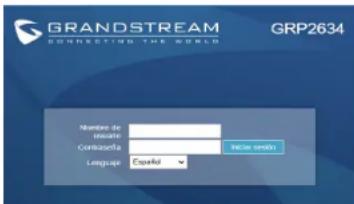 GRANDSTREAM CONNECTING THE WORLD GRP2634 Nombre de nación controlla luangue Spainid Borde 1980