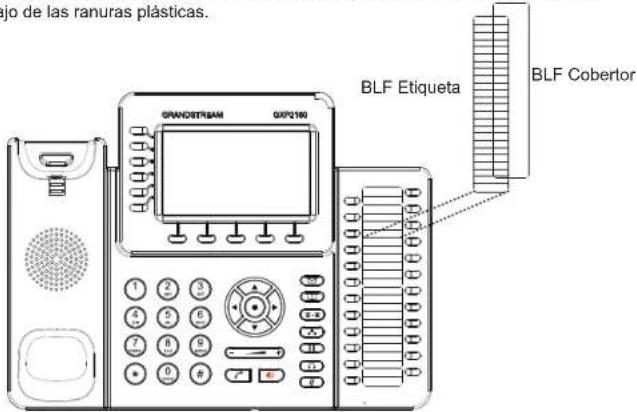 GRANDSTREAM GXP2160 - Colocando la etiqueta de papel para BLFs: - 1