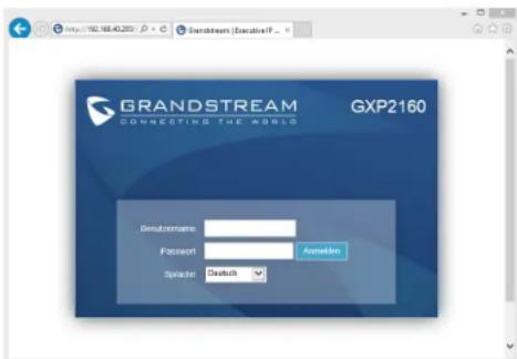 GRANDSTREAM GXP2160 - Konfiguration des GXP2160 via Web-Browser: - 1
