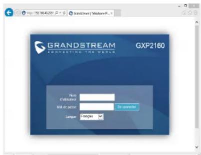 GRANDSTREAM GXP2160 - Configurer le GXP2160 en utilisant le Navigateur web: - 1