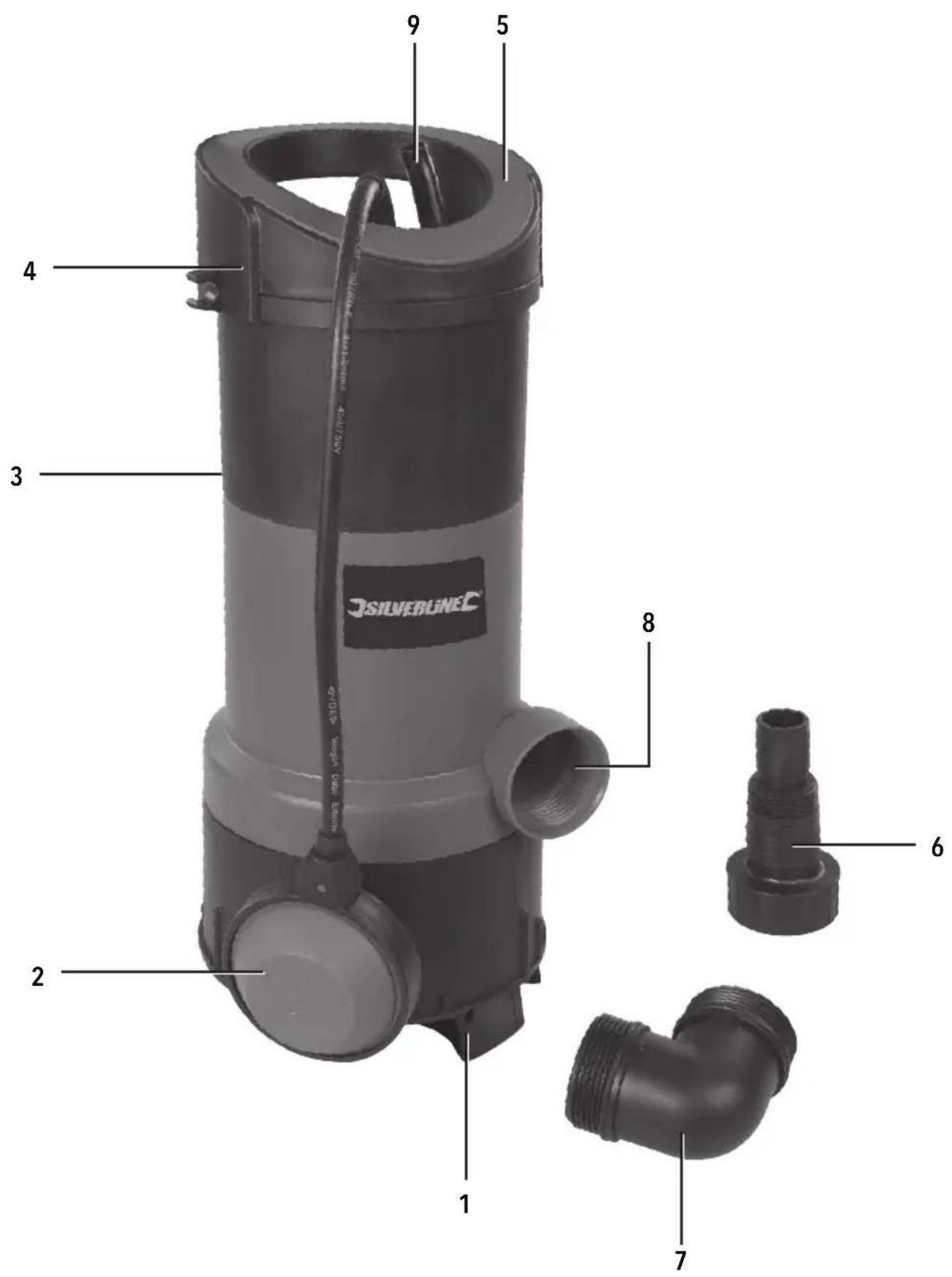 SILVERLINE 917615 - 750W Clean &amp; Dirty Water Pump - 4