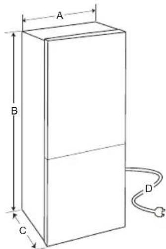 LG GBP61SWPFN - Dimensioni e distance - 1