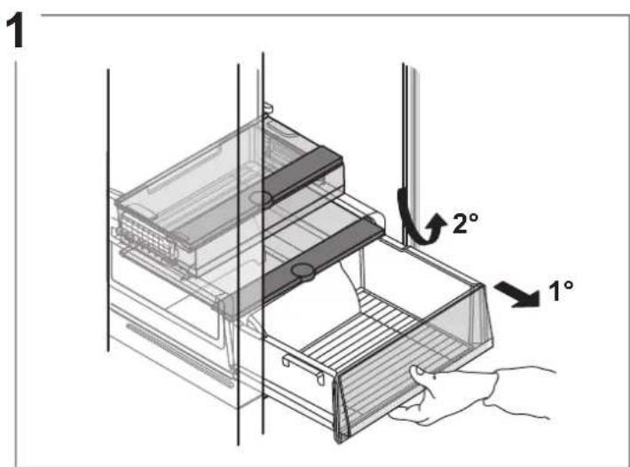 WHIRLPOOL WHC20 T593 P - Dépose du bac du réfrigérateur - 2