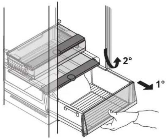 WHIRLPOOL WHC20 T593 P - Rimozione del cassetto del frigorifero - 2
