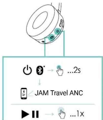 JAM Travel ANC HXHP110 - B-CONNECTING TO A DEVICE - 1