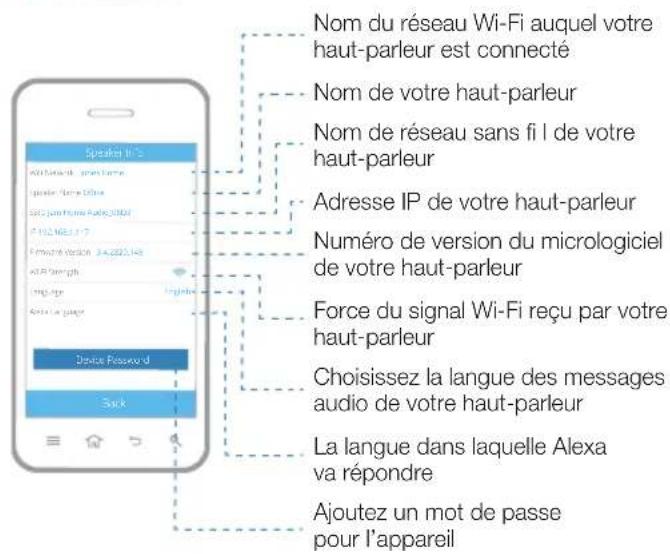 JAM Voice Alexa HXP590A - CONFIGURATIONS DU HAUT-PARLEUR ÉCRAN D'INFORMATION DU HAUT-PARLEUR Nommez vous - 2