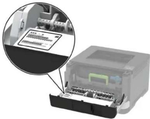 LEXMARK M1342 - Recherche du numero de série de l'imprimante - 3