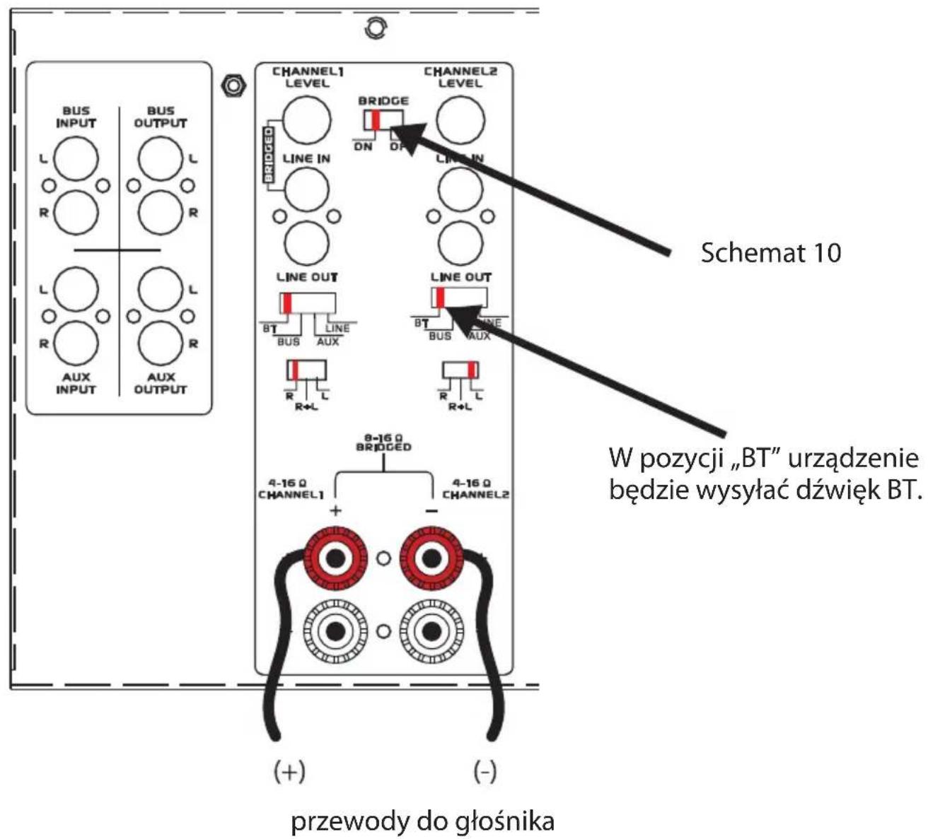 Pyle PT8000CH - Wybierz tryb mostka (patrz schemat 11) - 1