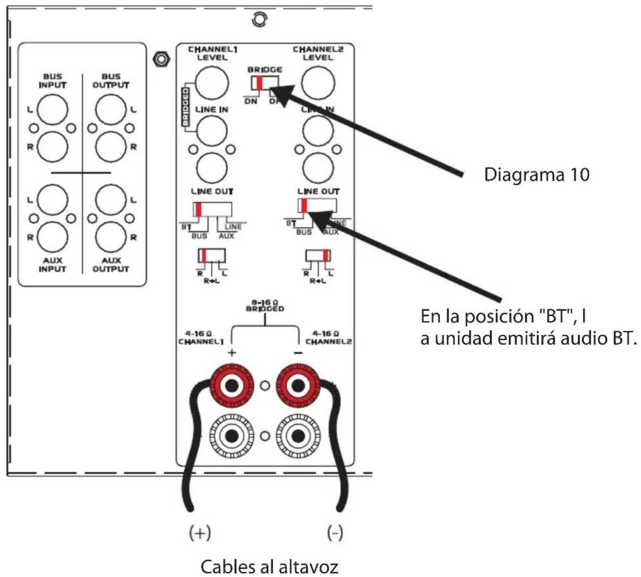 Pyle PT8000CH - Selección del Modo Puente (Ver Diagrama 11) - 1
