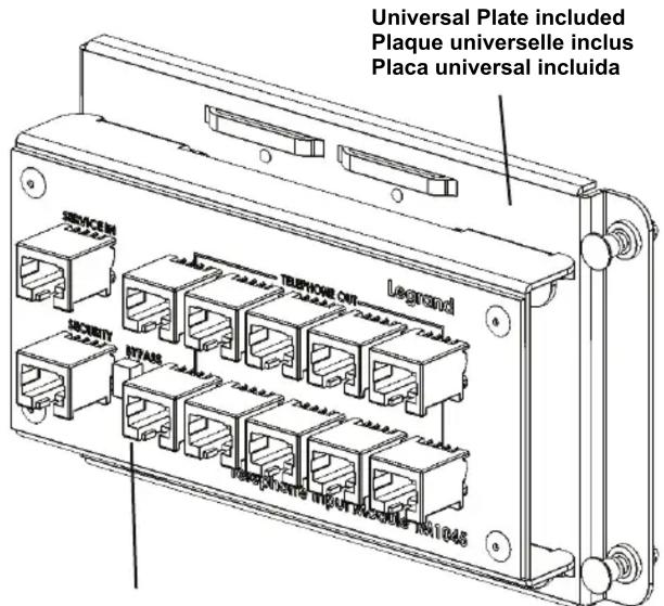 Universal Plate included Plaque universelle inclus Placa universal incluida SERVICE TELEPHONE CUT LEGAND SECURITY N7A85 TREAS/EXTRA INPUT/ACADES TX1045