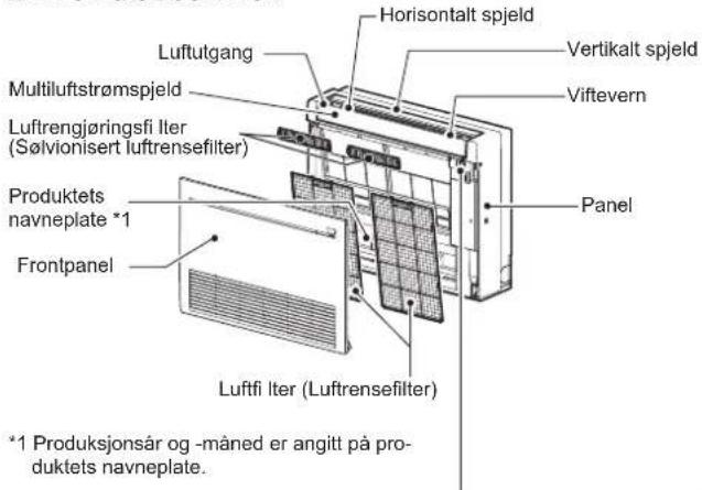 MITSUBISHI MFZKT50VG - NAVN PÅ HVER DEL - 1