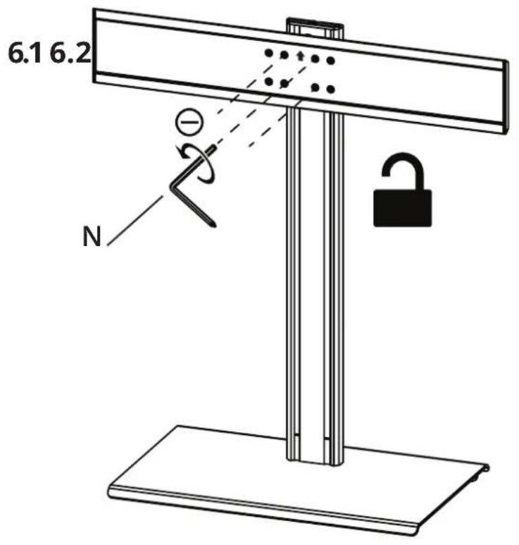 Kanto TTS100 - Adjust TV Height Réglez la hauteur du téléviseur Configure la lenghta del televisor - 1