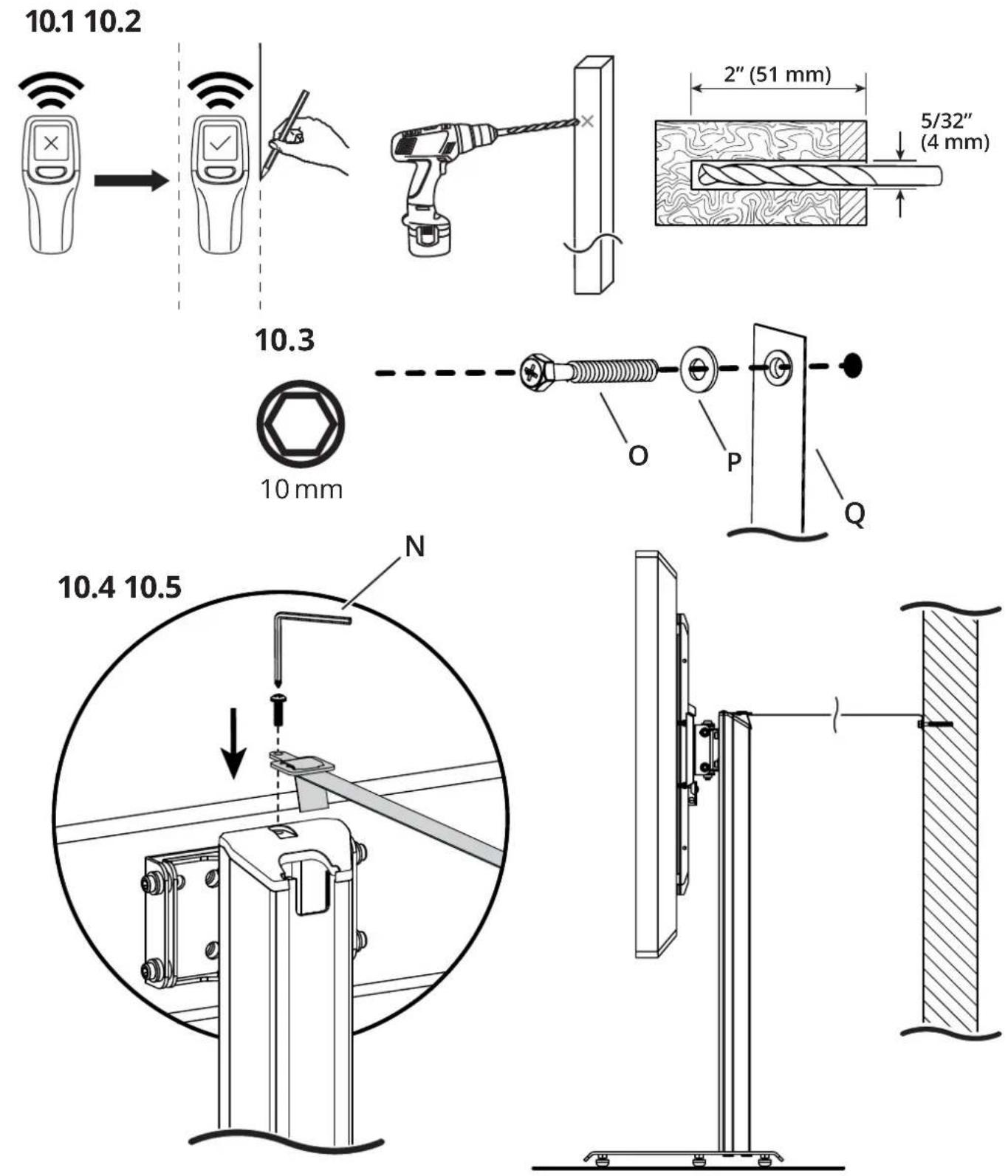 Kanto TTS100 - Attach Safety Tether Fixez l'attache de sécurité Fije la correa de seguridad - 1