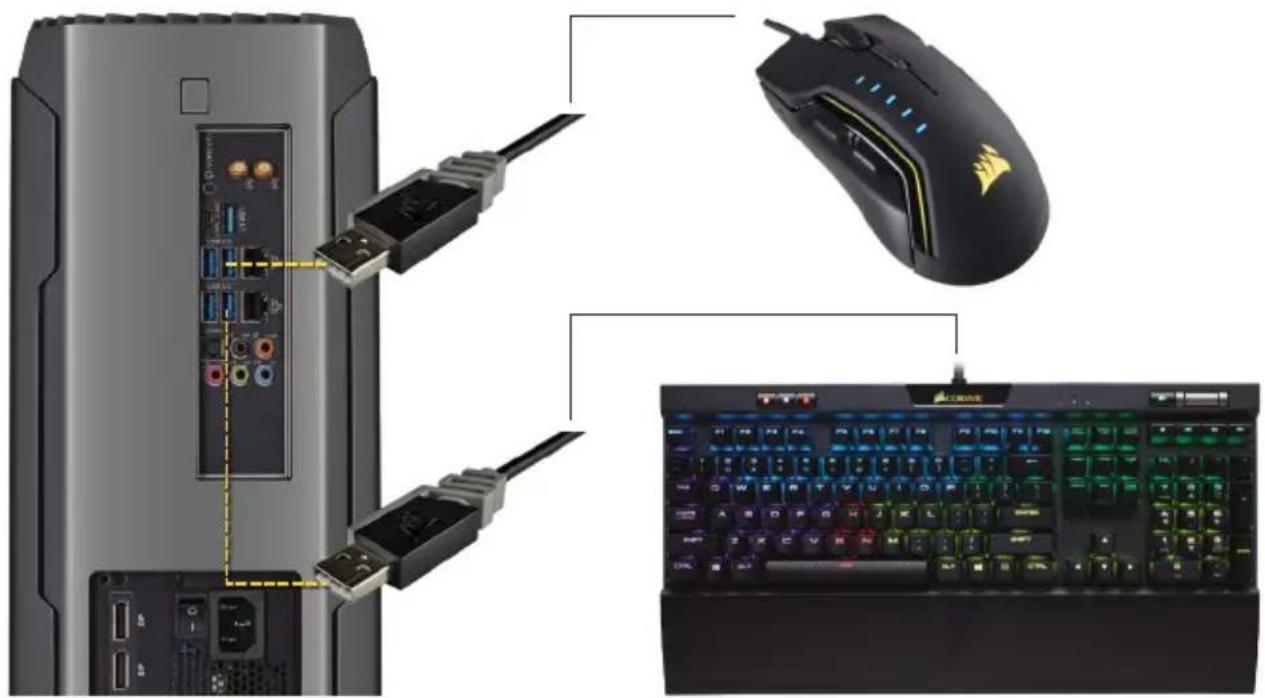 CORSAIR One - ANSCHLUSS VON TASTATUR UND MAUS - 1