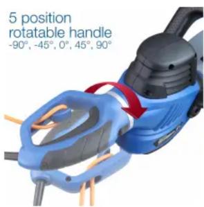 5 position rotatable handle -90°, -45°, 0°, 45°, 90°
