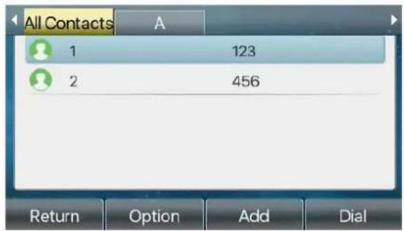 Fanvil X5U - Contacts locaux - 2