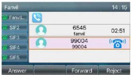 Fanvil X5U - ■ Deuxième appel entrant - 1