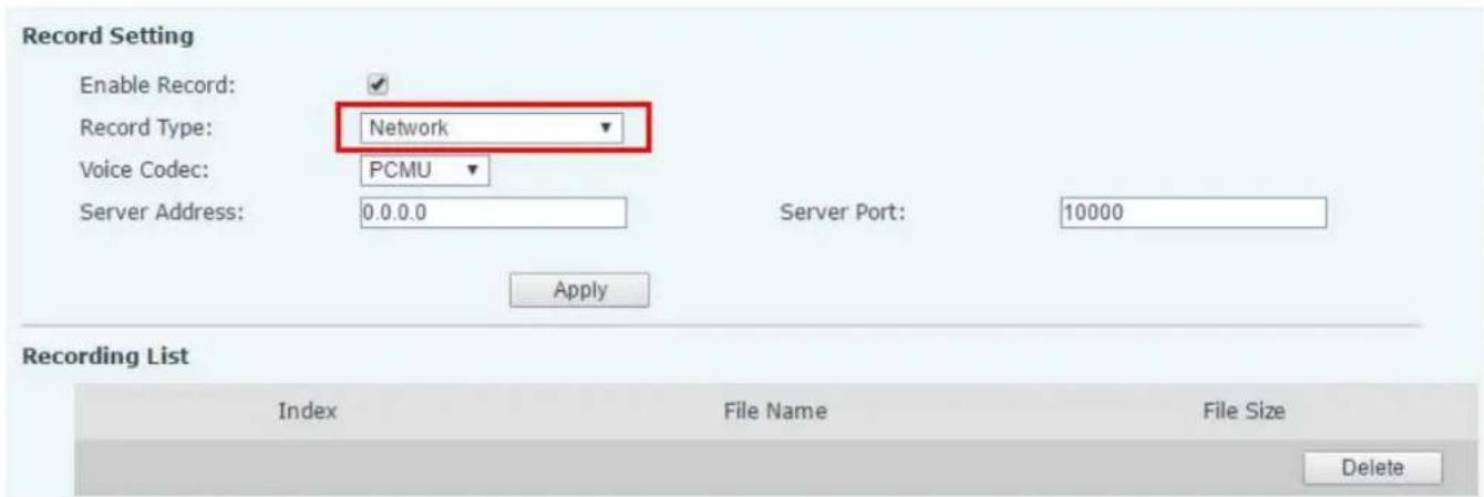 Fanvil X5U - Enregistrement sur serveur - 1