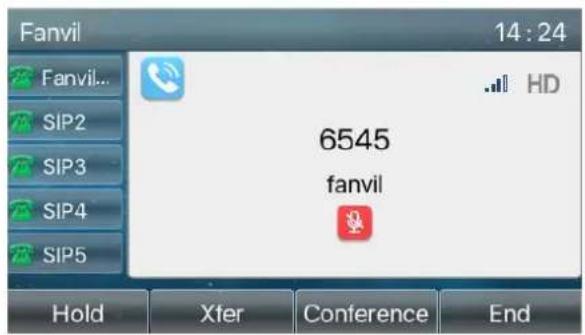 Fanvil X5U - Mettre l'appel en sourdine - 1