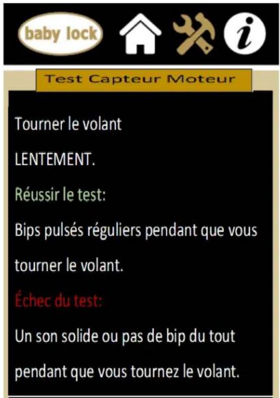 BABY LOCK Regent - Test du capteur moteur - 1