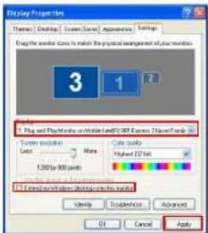 TARGUS ACP51EUZ - Styring af Display ved hjælp af Windows Displayindstilling (ii Windows XPog Vista) - 6