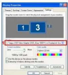 TARGUS ACP51EUZ - Kontrollere displayet via Egenskaper for skjerm i Windows (for Windows XP og Vista) - 5