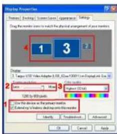 TARGUS ACP51EUZ - Controlling the Display using Windows Display Properties (for Windows XP and Vista) - 2