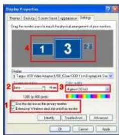 TARGUS ACP51EUZ - Styring af Display ved hjælp af Windows Displayindstilling (ii Windows XPog Vista) - 2
