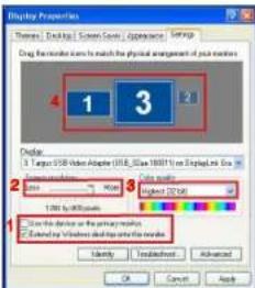 TARGUS ACP51EUZ - Kontrolle des Displays über Windows Displayeigenschaften - 2