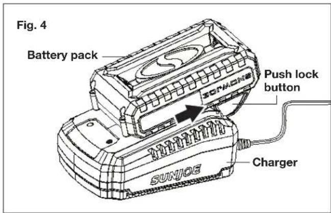 Sun Joe 24VHT22LTE - Charging the Battery - 4