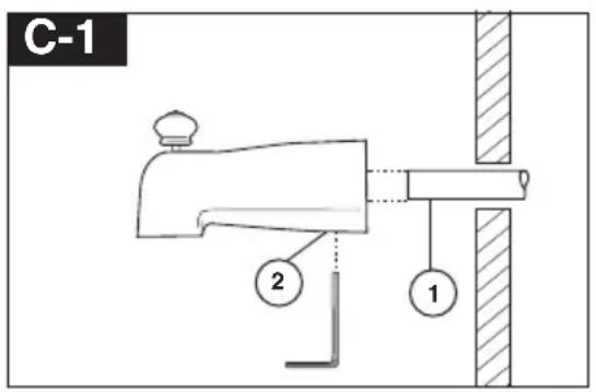 DELTA T13420CDN - FOR TUB SPOUT INSTALLATION: - 1