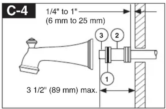 DELTA T13420CDN - Installation of easy-on universal tub spout - 1
