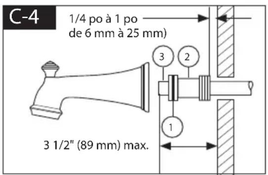 DELTA T14438SS - INSTALLATION DU BEC DE BAIGNOIRE : - 4