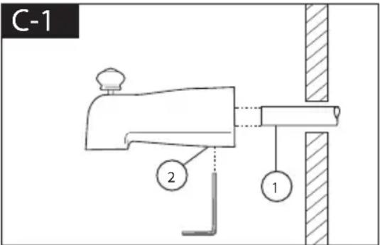 DELTA T14438SS - Instalacion de la Cabeza de la Regadera y el Surtidor de la Bañera - 1