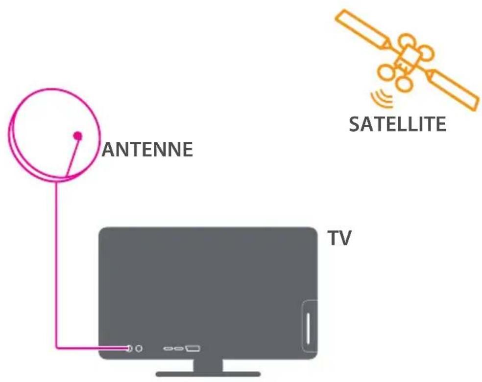 METRONIC Camsat HD 441652 - Connectez le câble intérieur de l'antenne satellite à la prise antenne satellite de votre téléviseur - 1