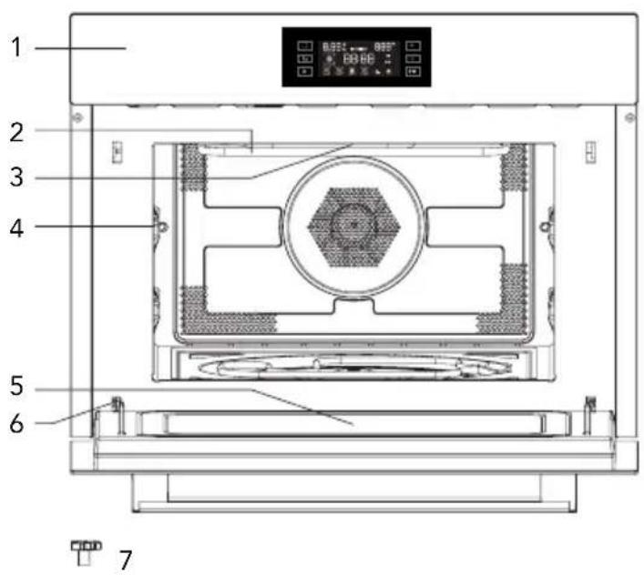 HAIER HWO45NB2H0X1 - Nomes dos componentes e dos acessórios do forno - 1